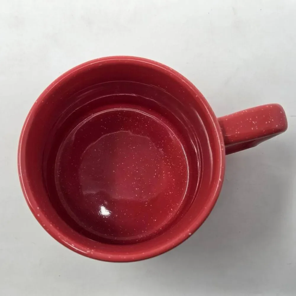 STARBUCKS SUMMER 2022 LILY FLOWERS GUAVA PINK/RED SPECKLED CERAMIC MUG 12 OZ.